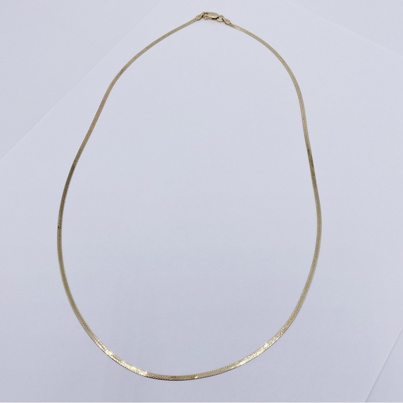 Veronese Vermeil Gold Plated 925 Silver Flexible Herringbone Chain Necklace - Picture 7 of 7